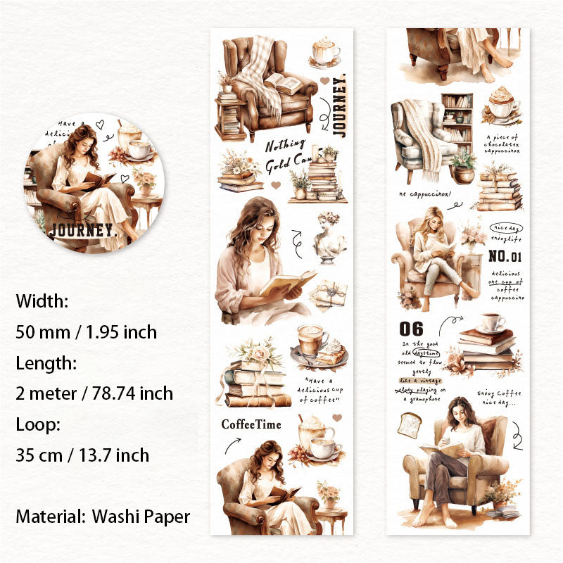 1 Roll Reading Girl PET Tape XQSG