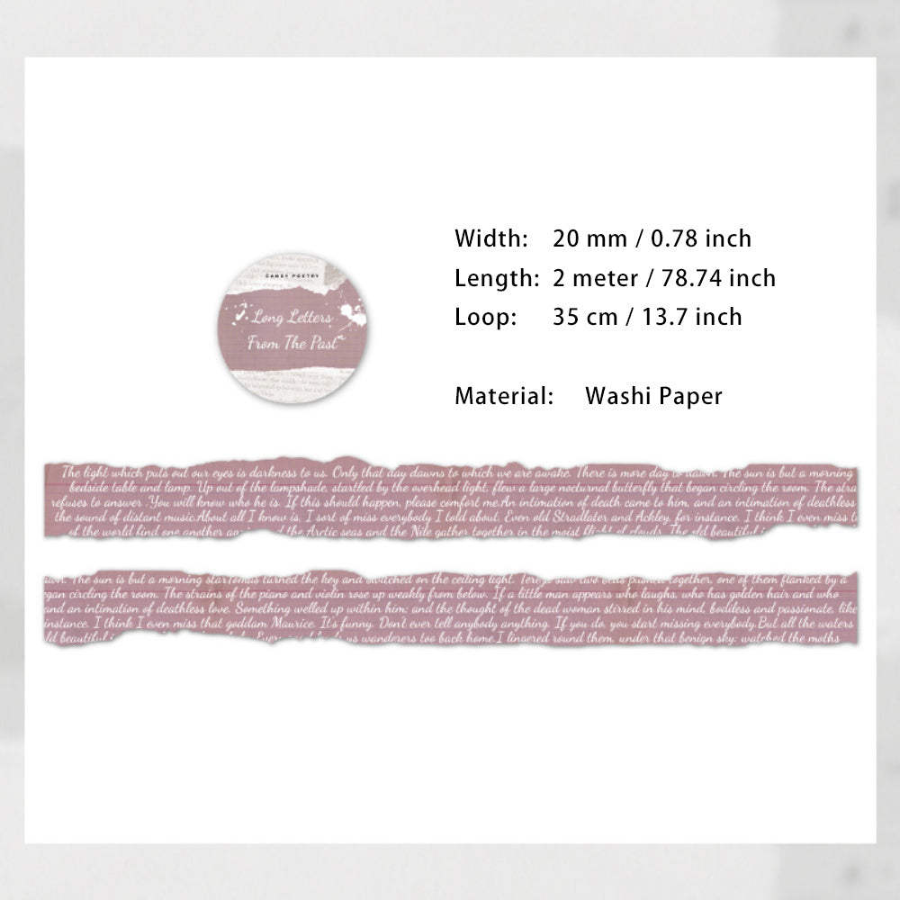 1 Roll Vintage Irregular Washi Tape WXSN