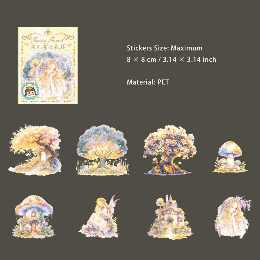 16 Pcs Fairy Forest PET Stickers YJTHSL