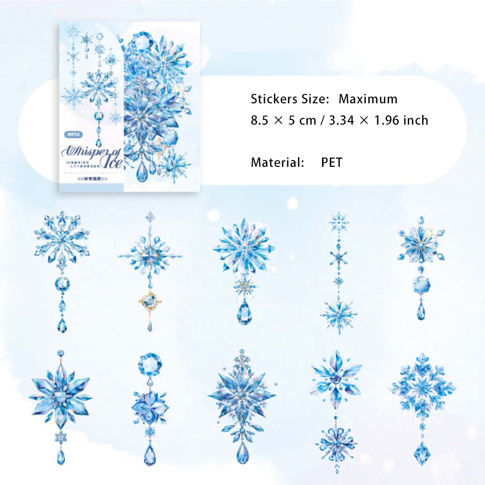 20 Pcs Snowflake PET Stickers BJYY