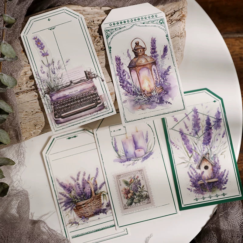 Purple lavender cottage garden decorative stickers