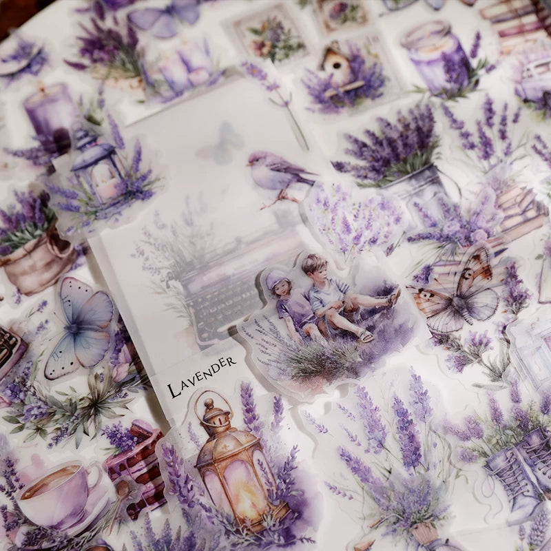 Lavender manor journaling sticker application