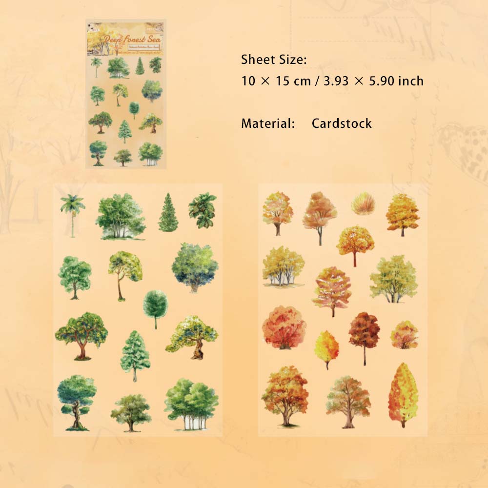 2 Sheets Natural Plant Animal Cardstock Stickers ZRCLS