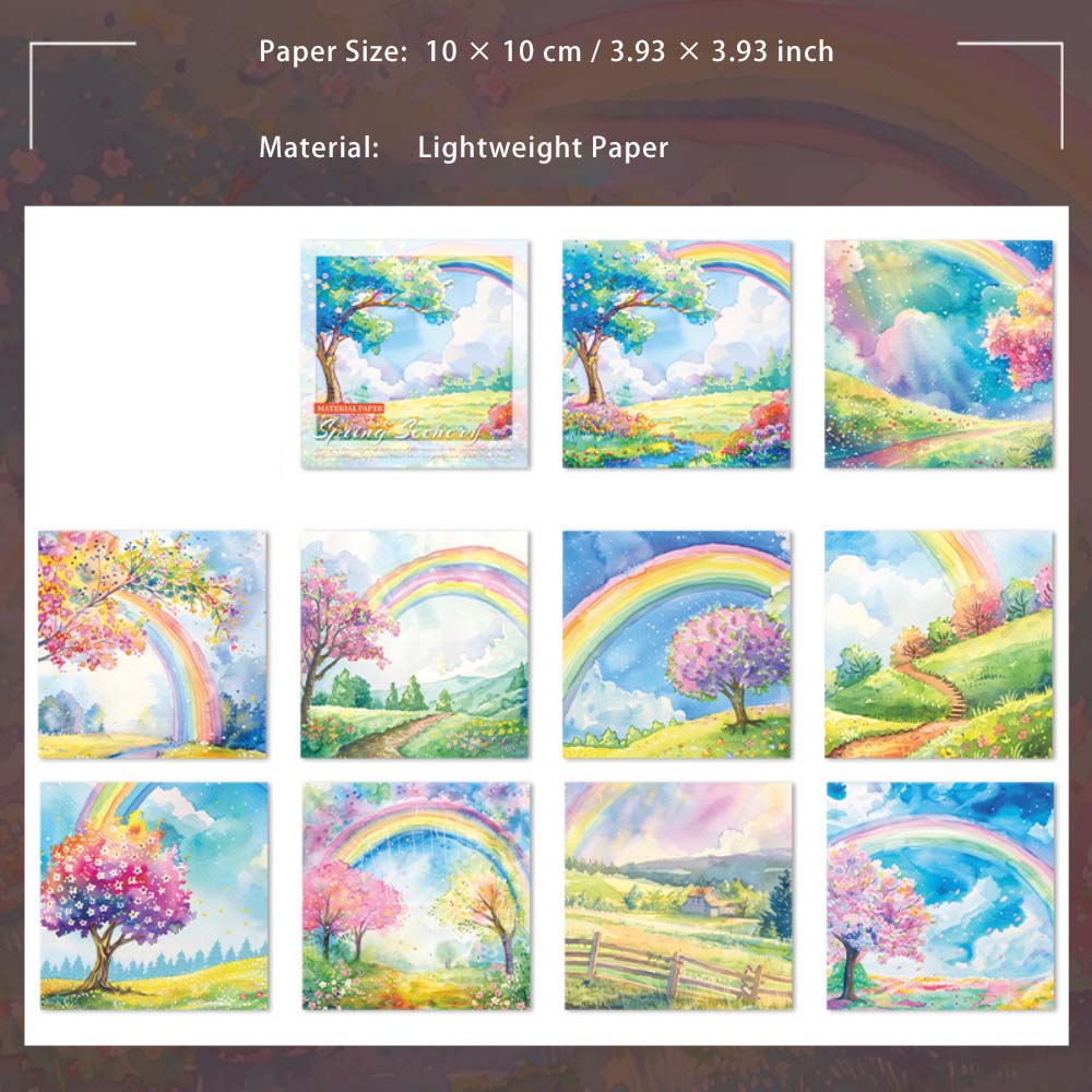 30 Sheets Spring Oil Painting Scrapbook Paper CTJS