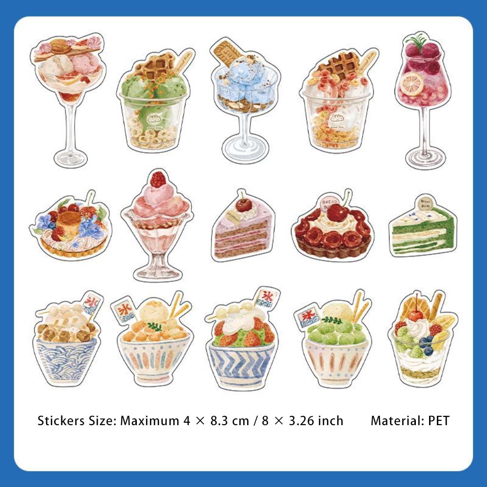 15 Pcs Dessert PET Stickers ZHCD