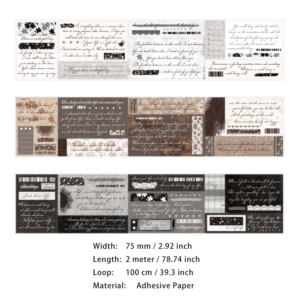 1 Roll Pre-cut Vintage Stickers Tape SNPBS