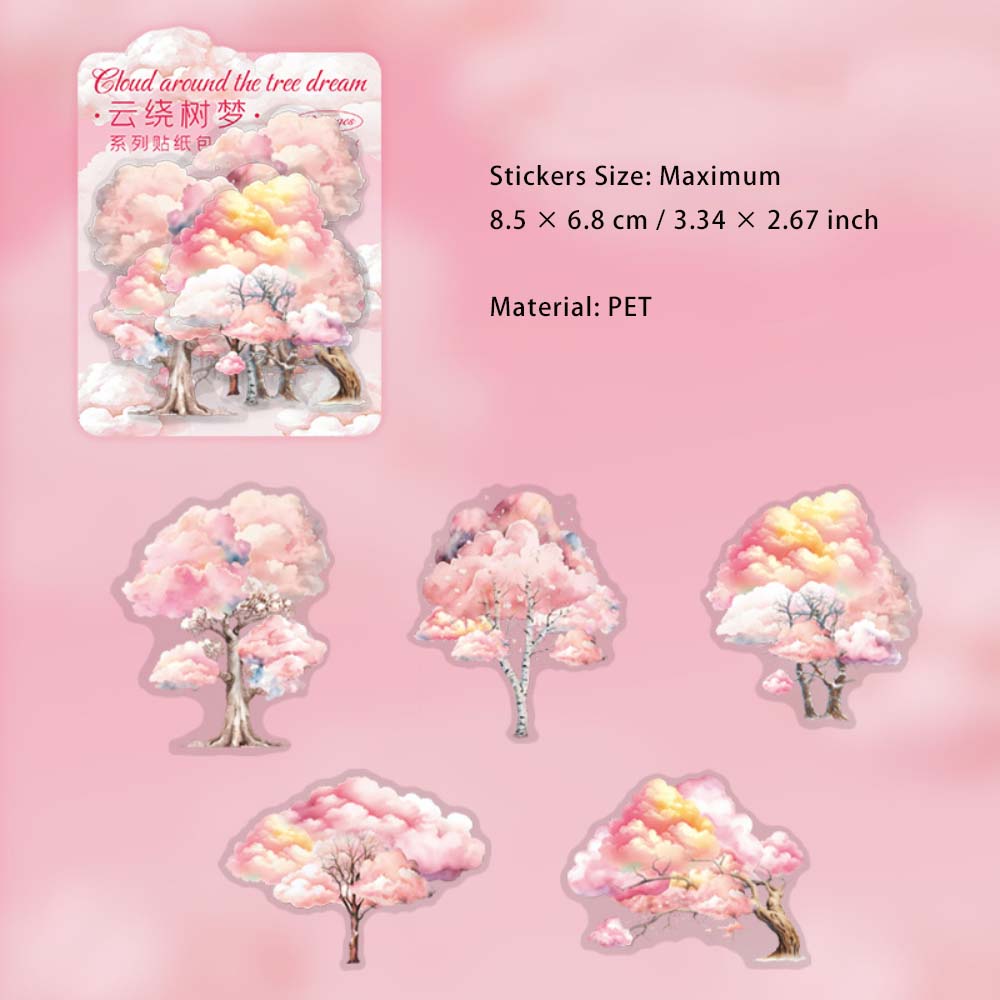 10 Pcs Cloud Tree PET Stickers YRSM