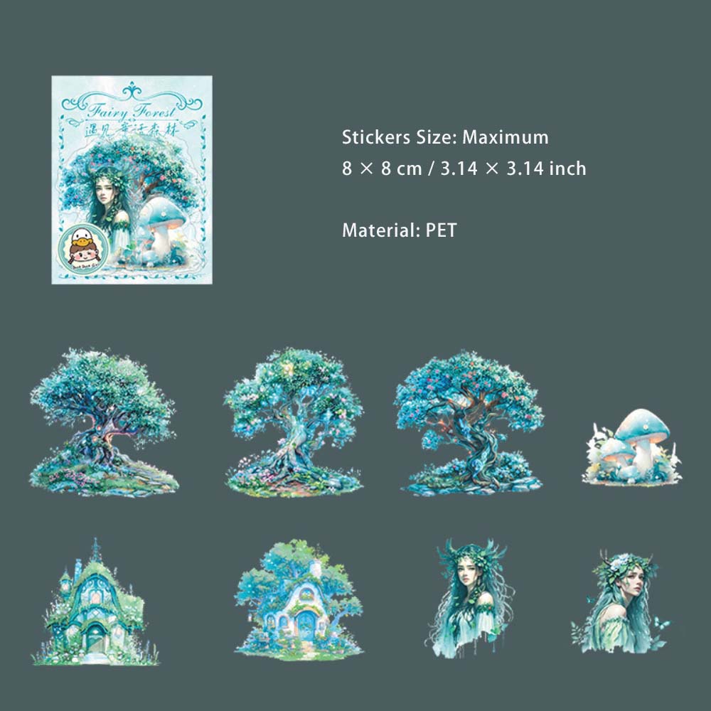 16 Pcs Fairy Forest PET Stickers YJTHSL