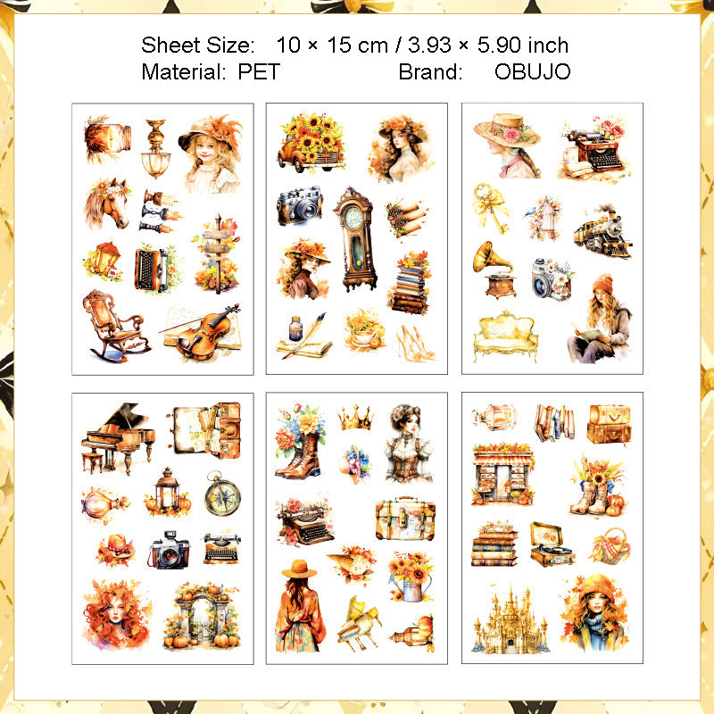 6 Sheets Gothic Fantasy PET Stickers AYQW