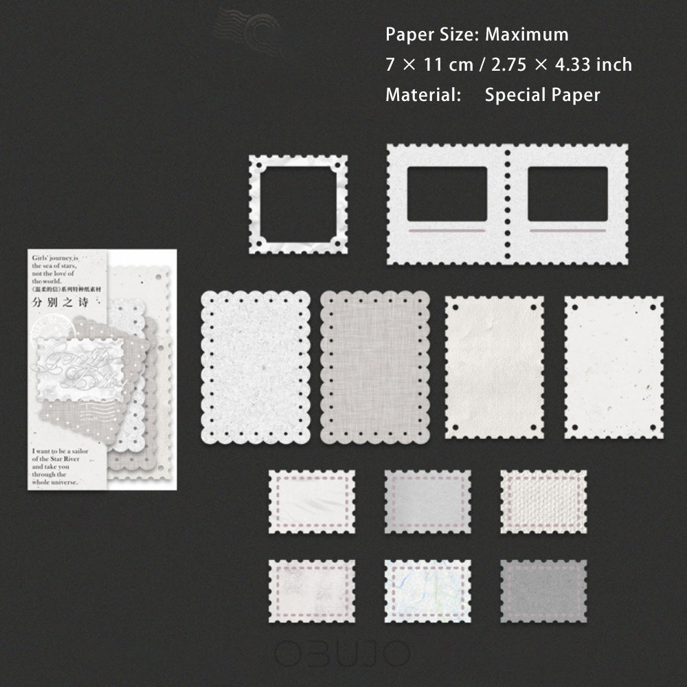 24 Pcs Postage Stamp Scrapbook Paper WRDX