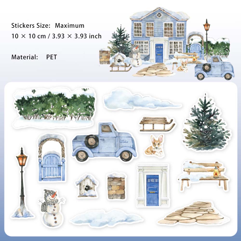 15 Pcs House PET Stickers NWYJ