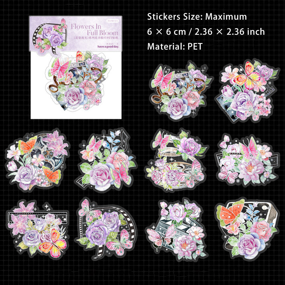 20 Pcs Flowers PET Stickers HZLG