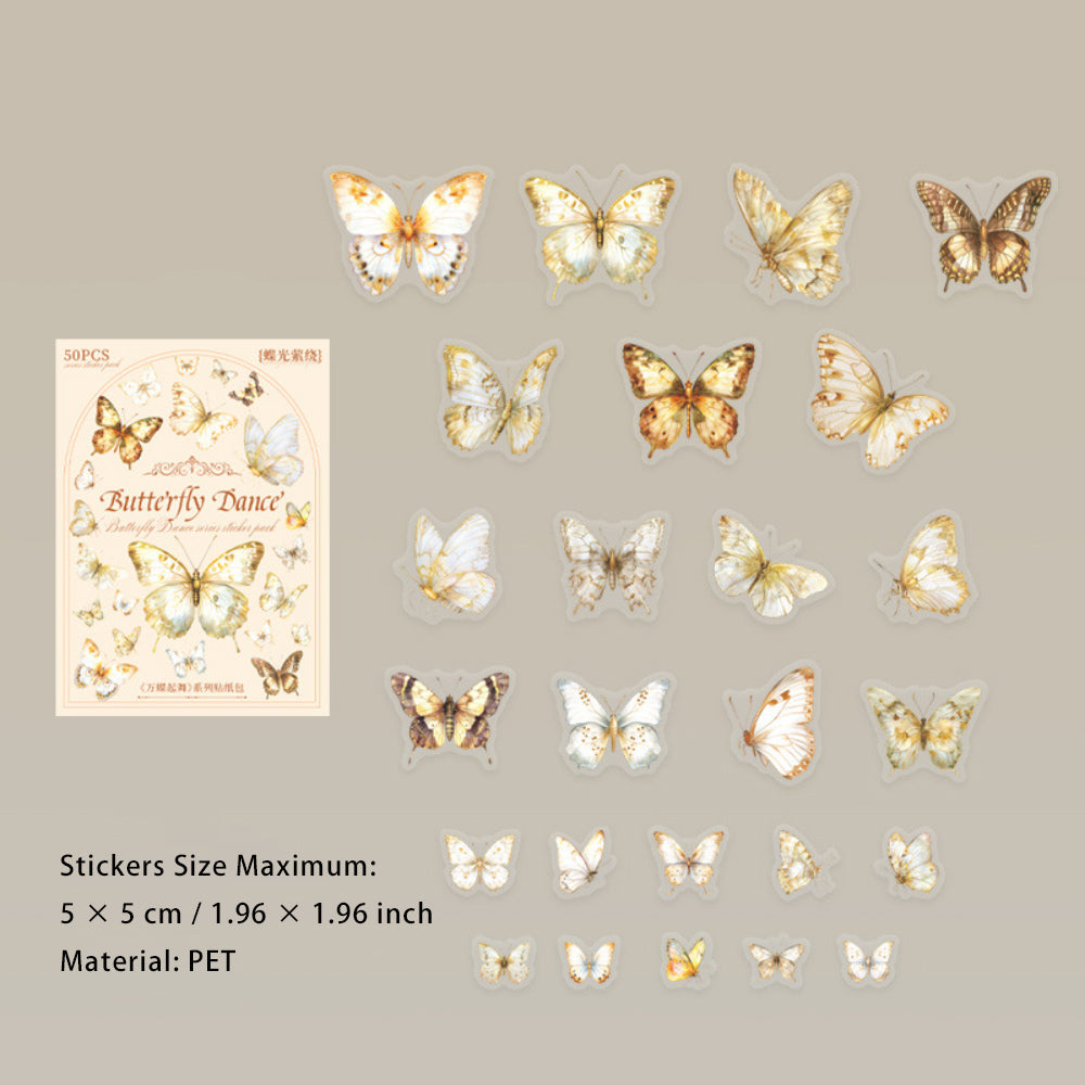 50 Pcs Butterfly Stickers WDQW