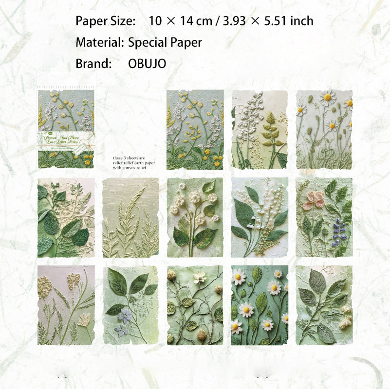 23 Pcs Floral Embossed Paper and Scrapbook Paper HCQS