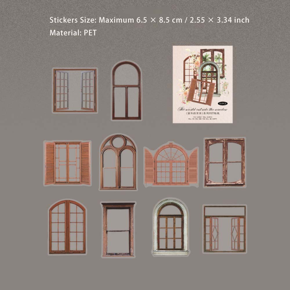 15 Pcs Windows PET Stickers CWDSJ