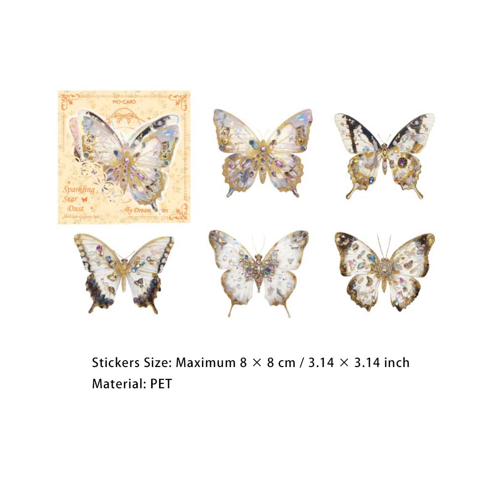 10 Pcs Glitter Butterfly PET Stickers BSDM