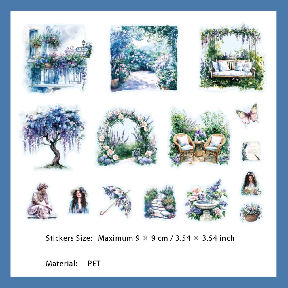 15 Pcs Seasonal Garden PET Stickers GBWH