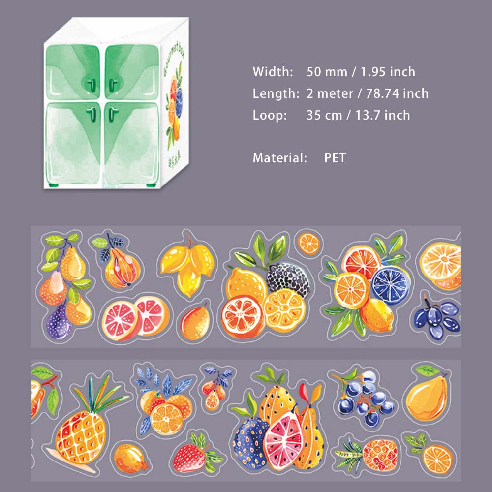 1 Roll Ice Cream Fruit Pre-cut Stickers Tape MSHZ