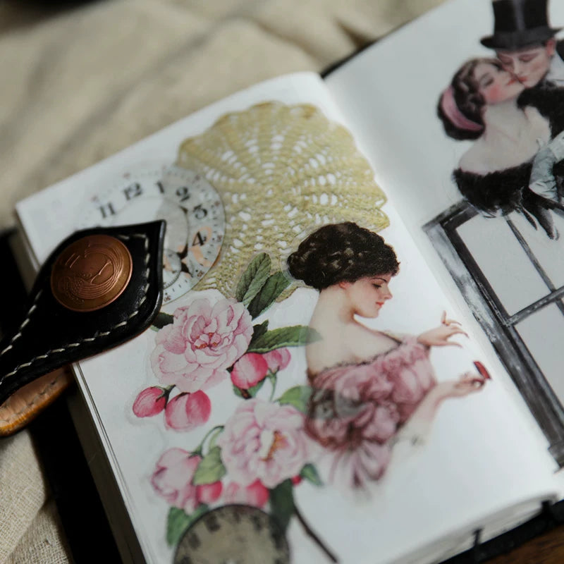 Edwardian fashion women peel and stick vellum stickers
