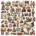 56PCS vintage expedition vellum scrapbook stickers