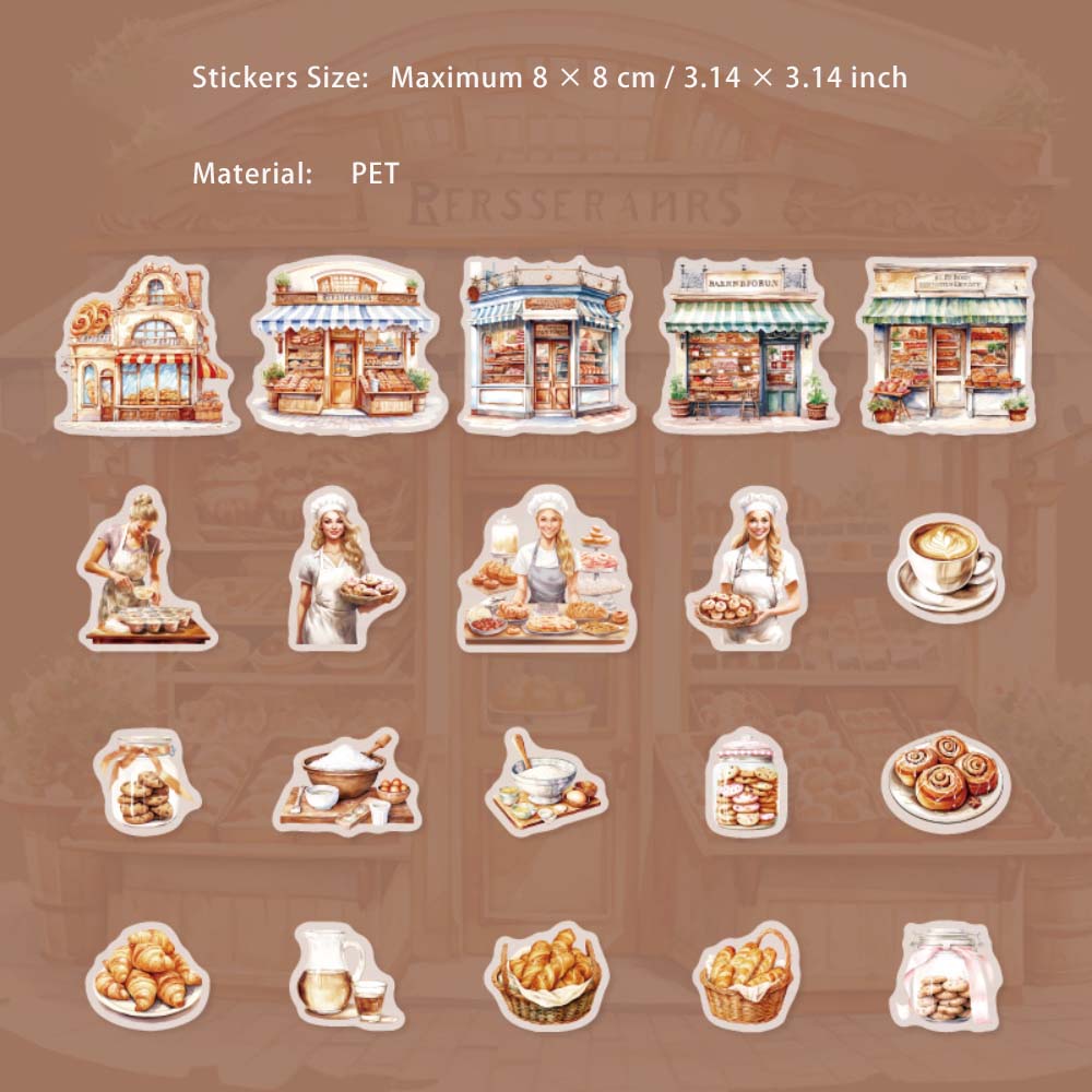 20 Pcs Baking Kitchen PET Stickers HBCF