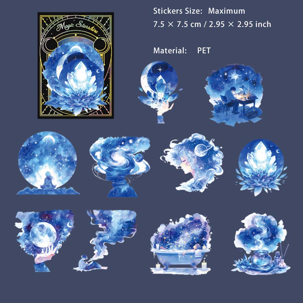 10 Pcs Fantasy Magic PET Stickers MFXC