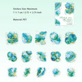 15 Pcs Galexy Watercolor PET Stickers XCGJ