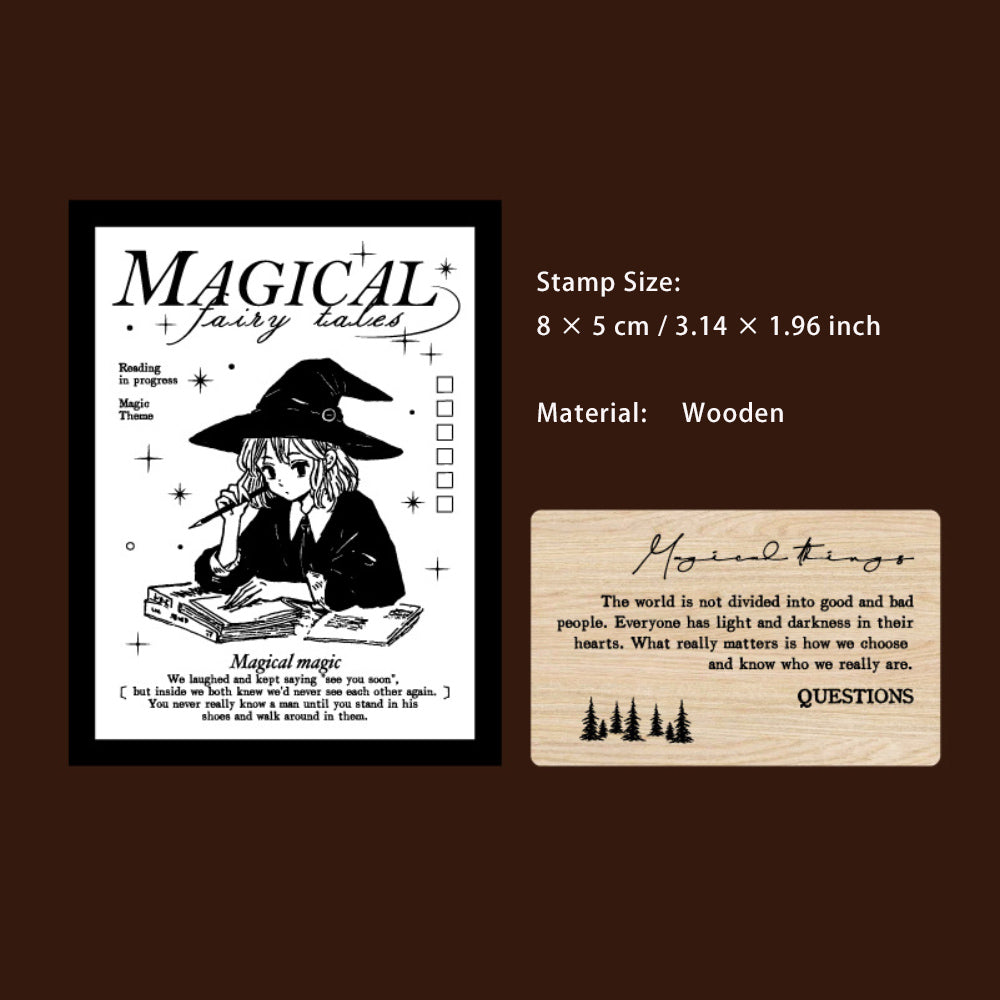 1 Pc Magic Theme Wooden Stamp MFTH