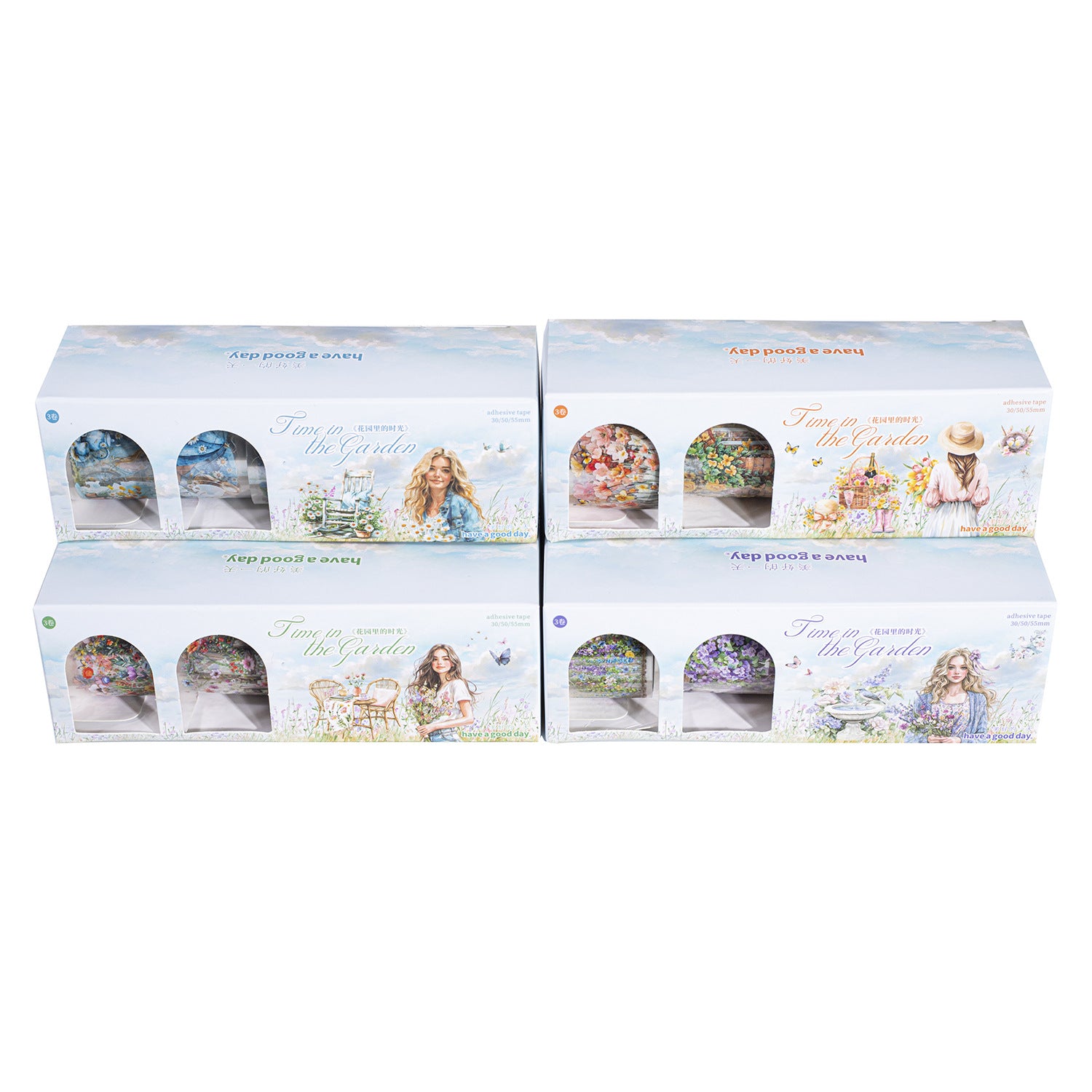 3 Rolls Garden Themed PET Stickers Tape Set HYLSG