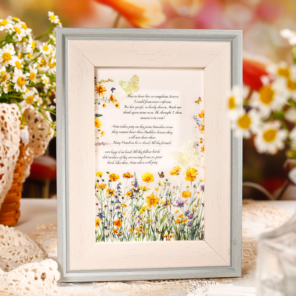 120 Pcs Impressionist Monet Garden Wildflower Stickers