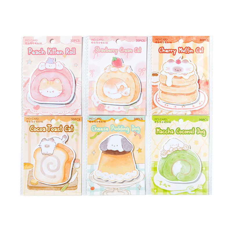 30 Sheets Bread Dessert Sticky Note MCTPW
