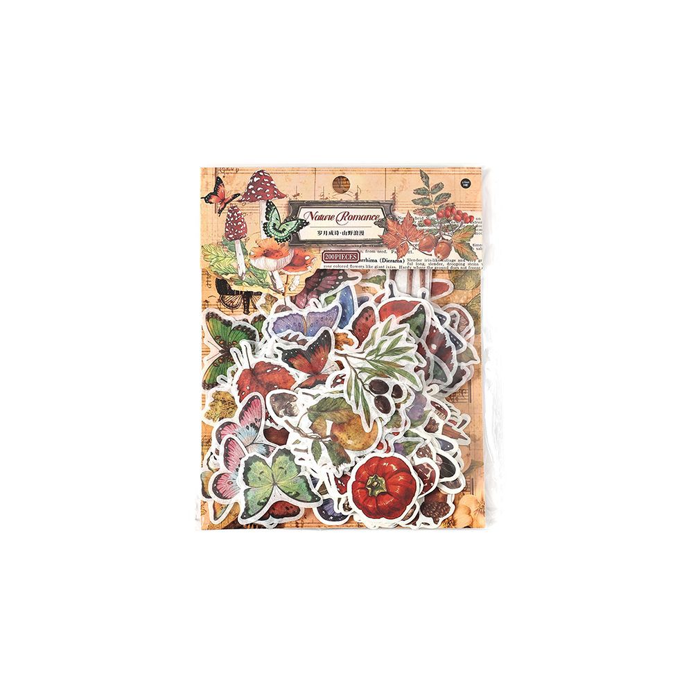200 Pcs Vintage Journal Stickers and Paper SYCS