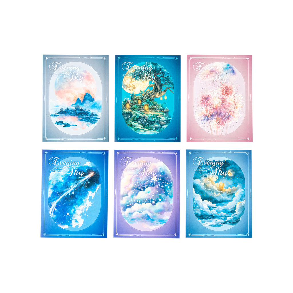 20 Pcs Fantasy Night Sky PET Stickers WKXl