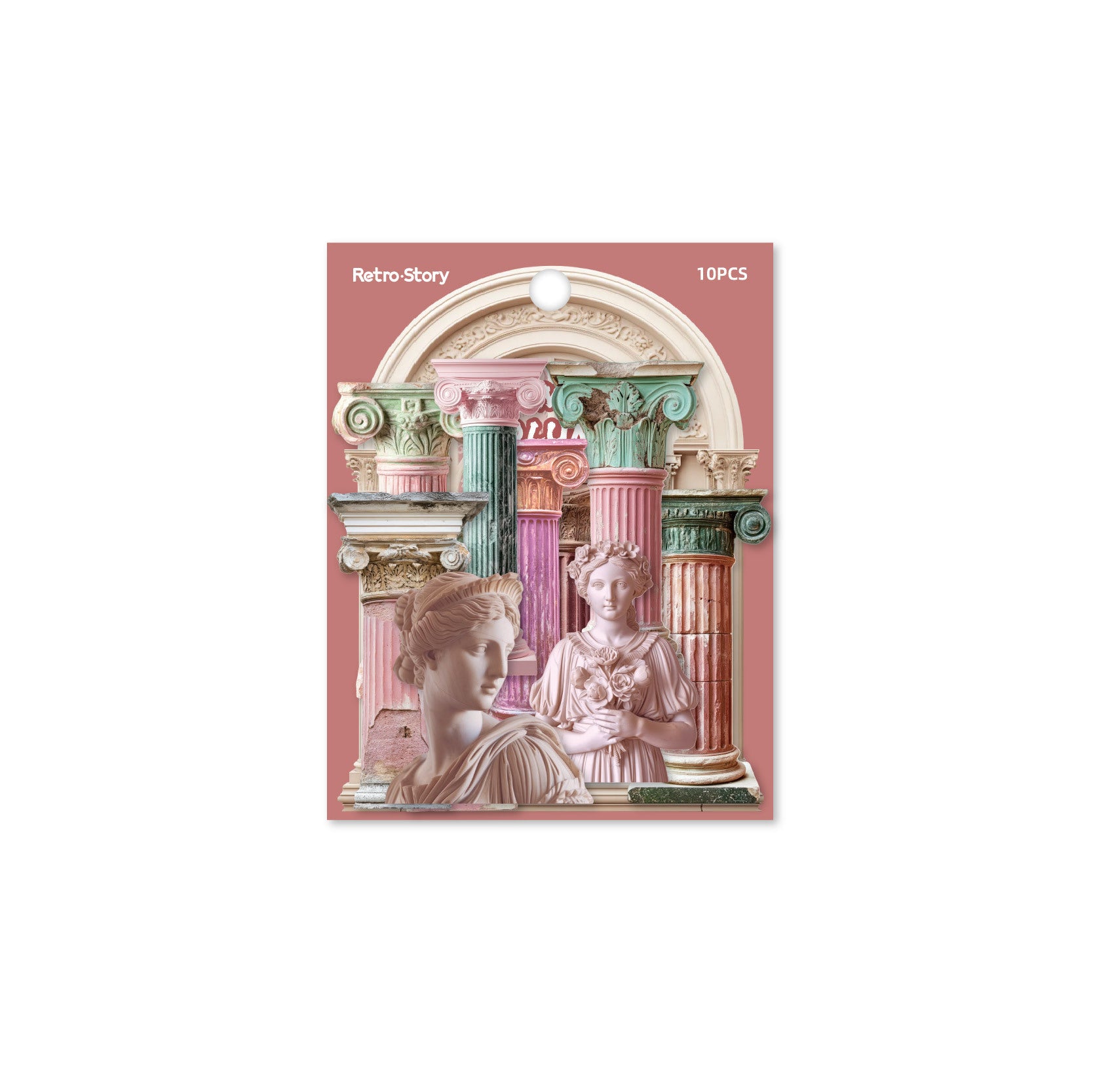 10 Pcs Vintage Roman Themed Cardstock Stickers LMZX