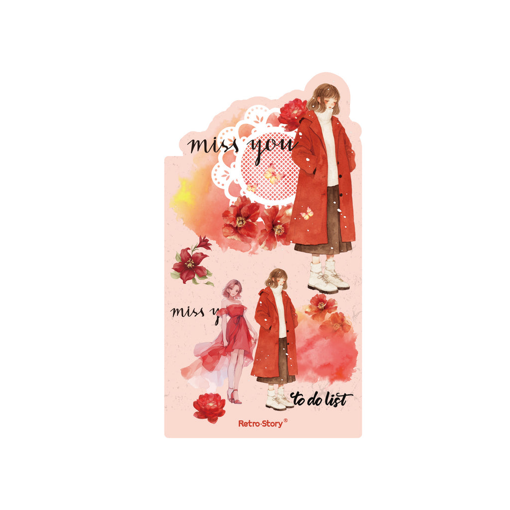 30 Pcs Lace Paper and Girl Stickers HYXL