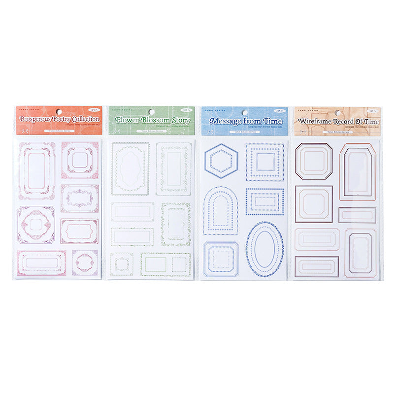 3 Sheets Pre-cut Geometry Frame Stickers SJHX