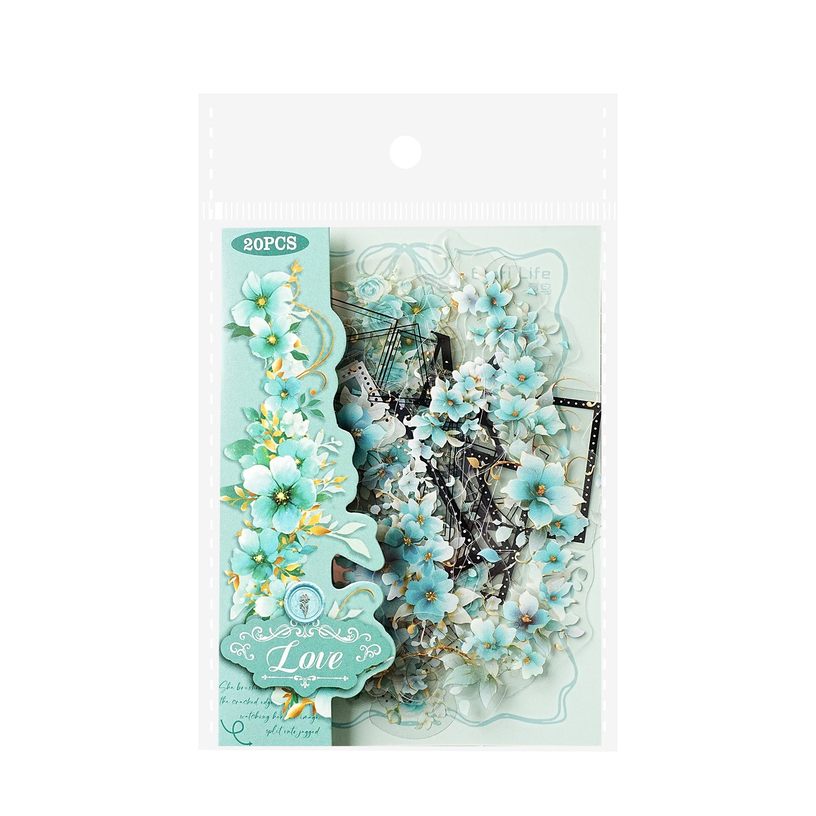 20 Pcs Geometry and Flower PET Stickers HYRC