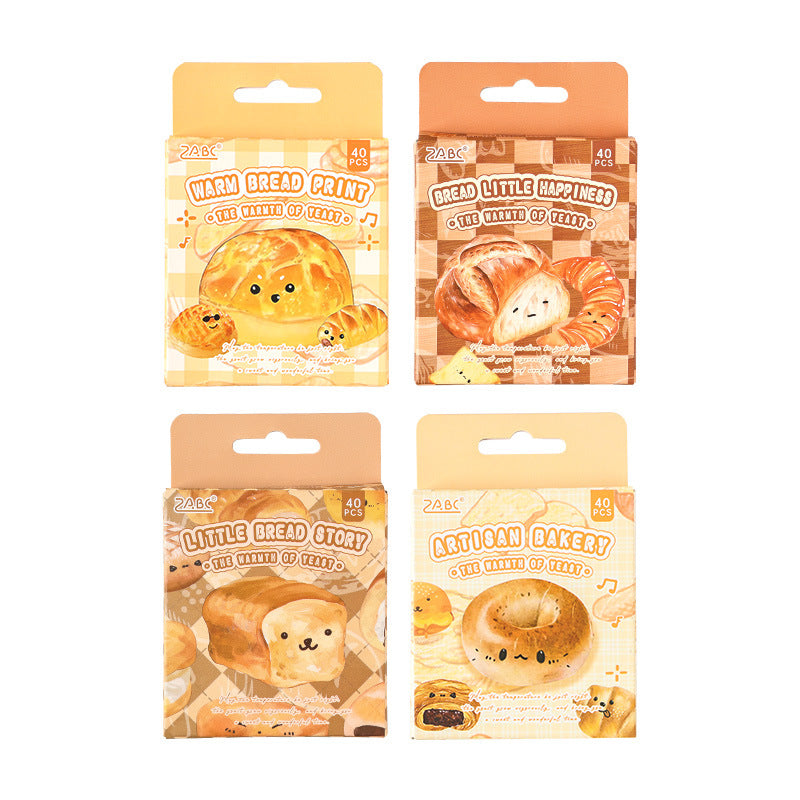 40 Pcs Bread PET Stickers JMWD