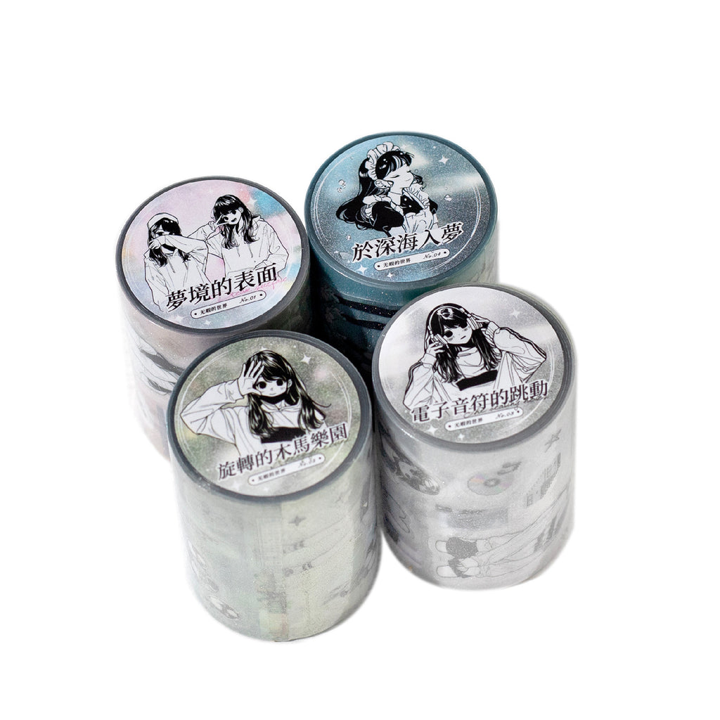 1 Roll Comic Girl PET Stickers Tape WXDSJ