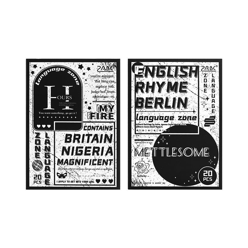 20 Sheets Word Quote PET Stickers Book YXDD