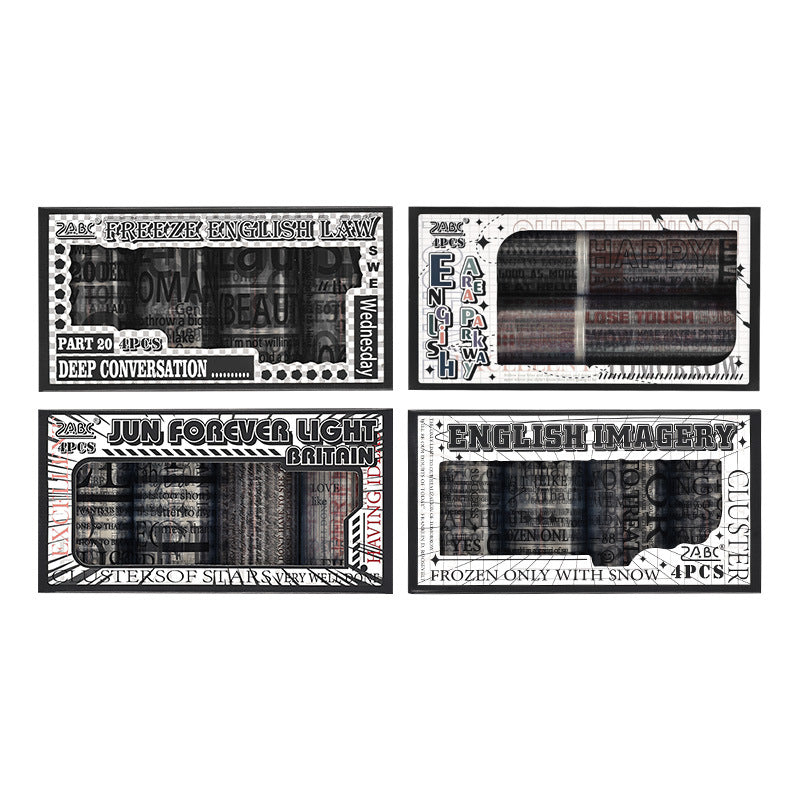 4 Rolls Positive Words PET Tape Set YHBH