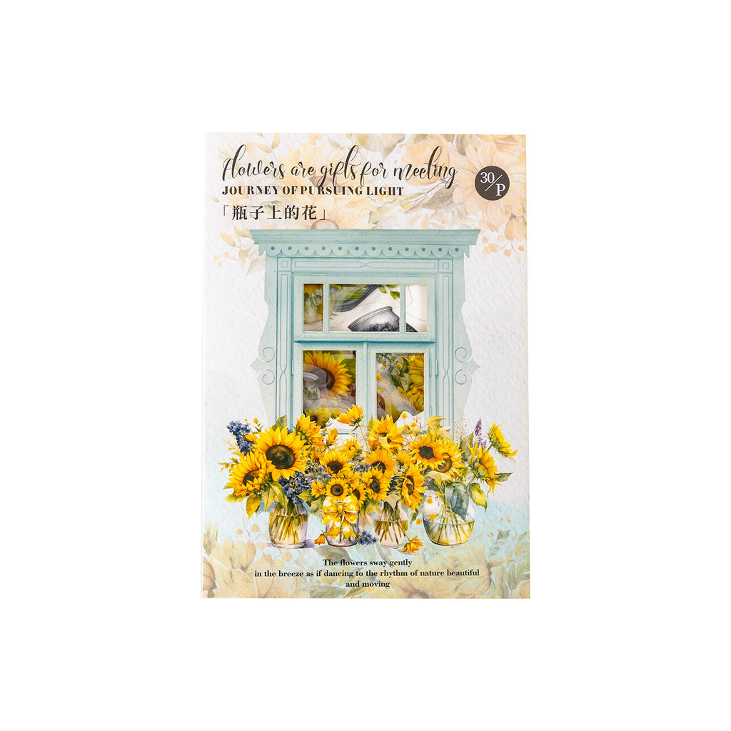 30 Pcs Sunflower Theme PET Stickers ZGZL