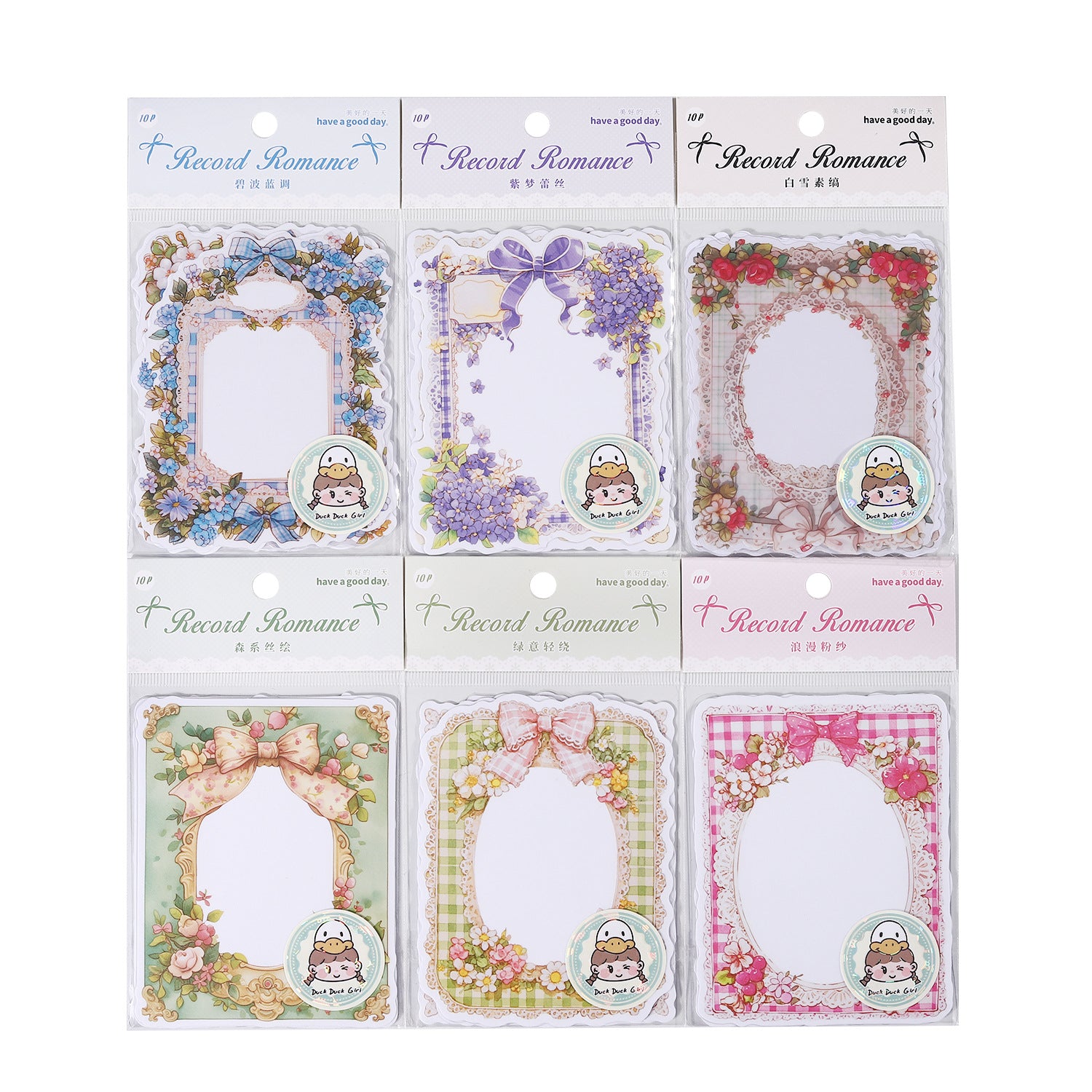 10 Pcs Lace Floral Frame Stickers JLLM