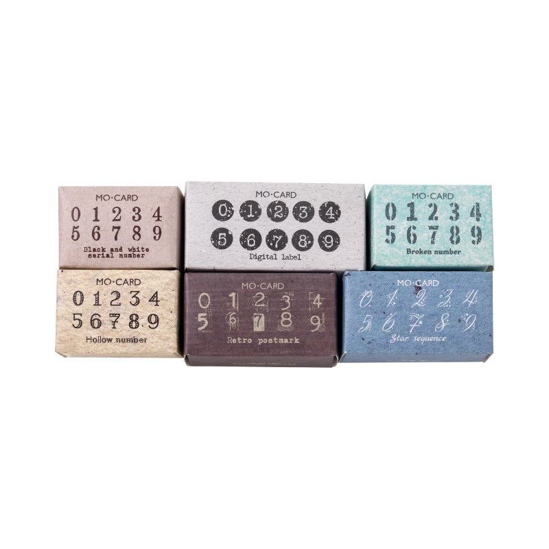 10 Pcs Alphabet Number Wooden Stamp Kit SZYJ