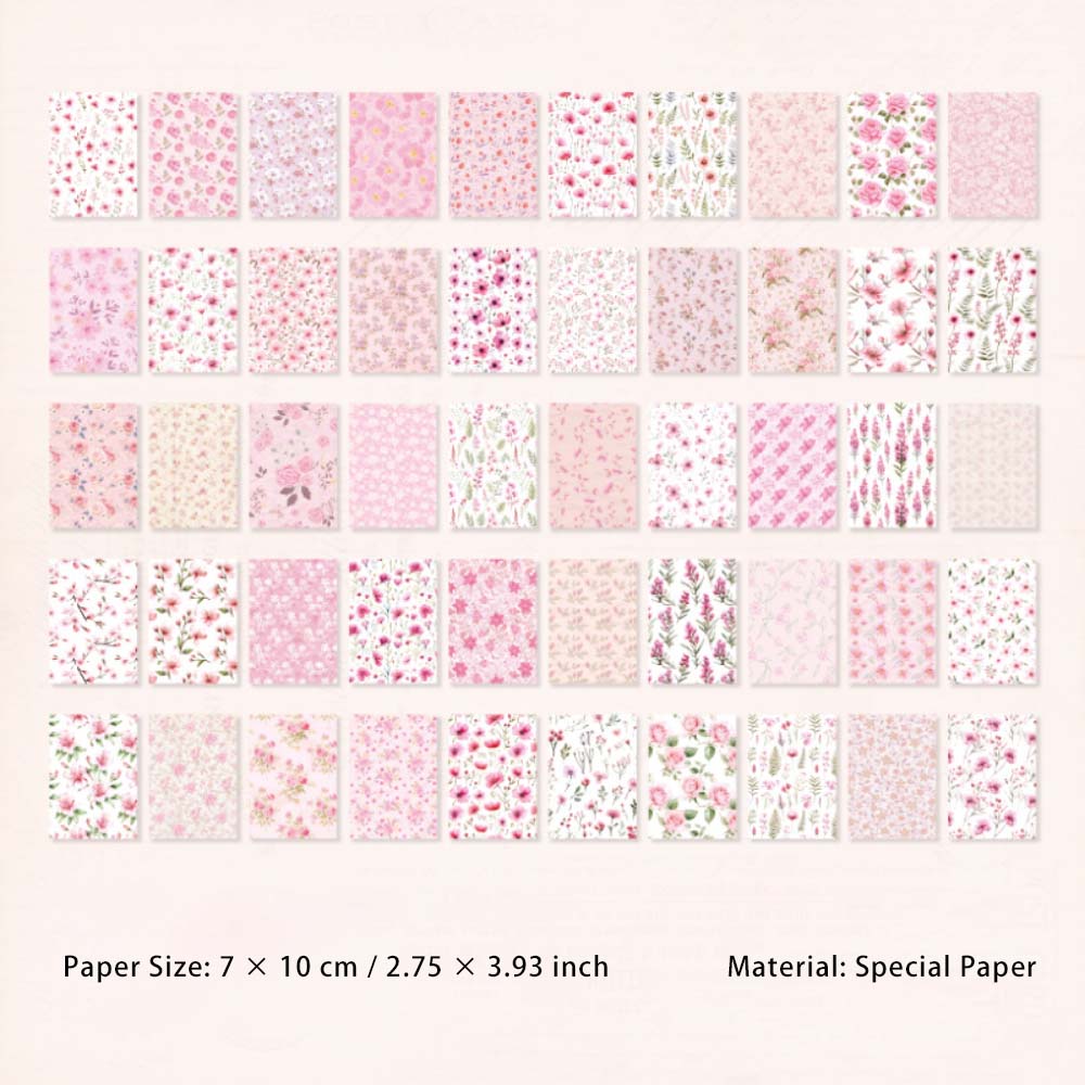 100 Pcs Floral Scrapbook Paper MSHK