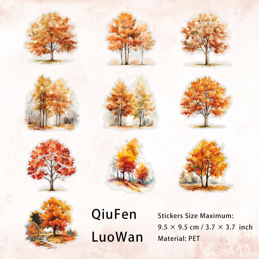 20 Pcs Seasonal Tree Forest PET Stickers SJFJ