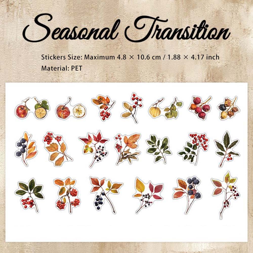 40 Pcs Seasonal Botanical PET Stickers SJGD