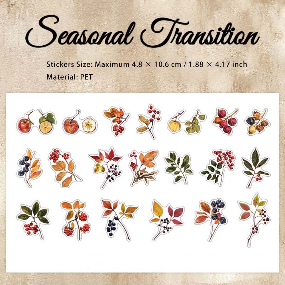 40 Pcs Seasonal Botanical PET Stickers SJGD
