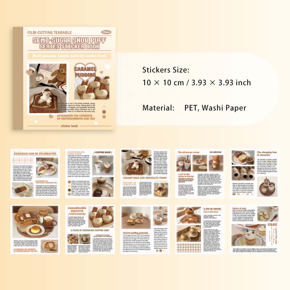 20 Sheets Cookbook Theme Stickers Book BTXPF
