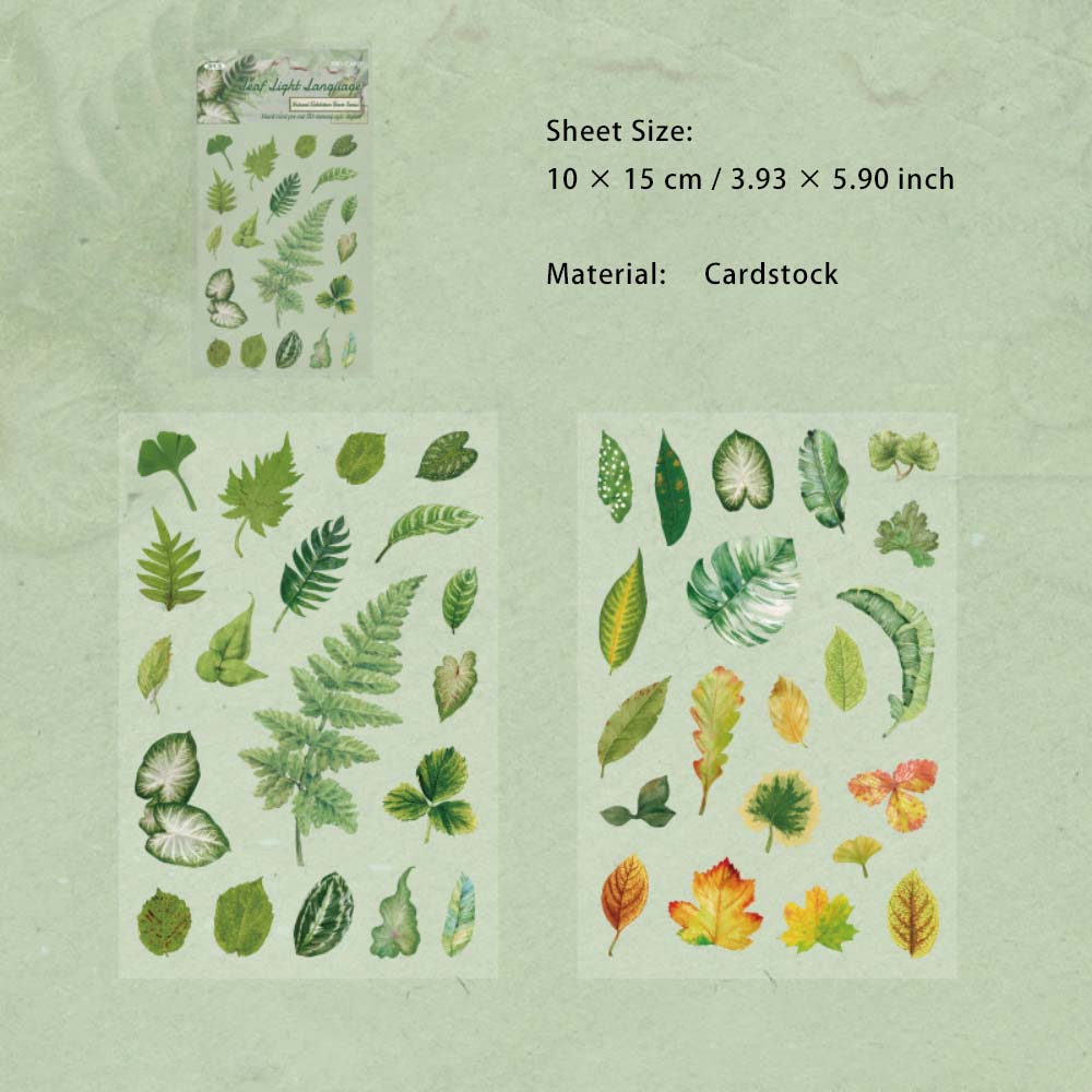 2 Sheets Natural Plant Animal Cardstock Stickers ZRCLS